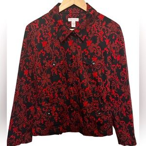 EUC Red With Black Swirls Around Shacket